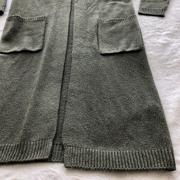Comfy Long Dark Green Cardigan - Picture 4 of 15